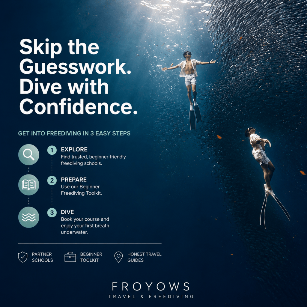 skip the guesswork, dive with confidence image - to show visitors how easy it is to book with froyows travel and freediving