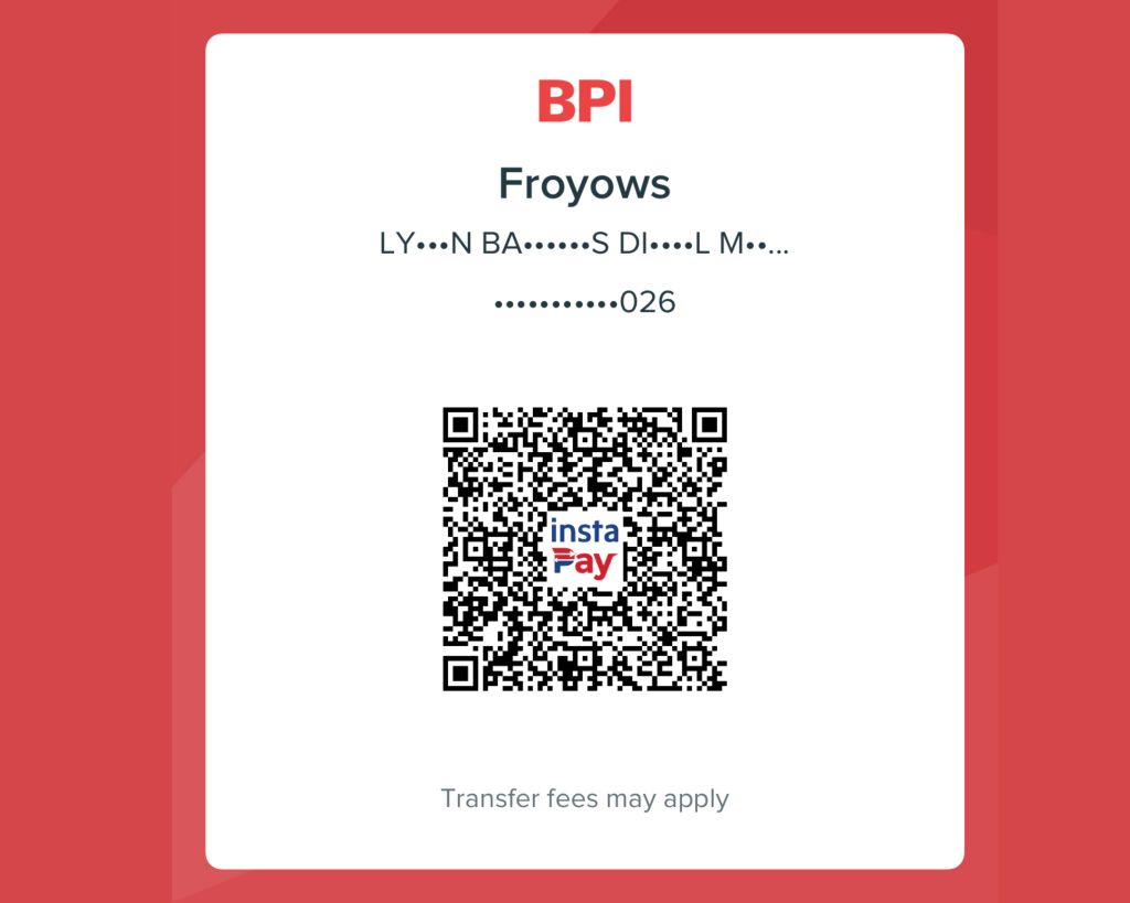 bpi qr for booking fee payment_froyows travel and freediving