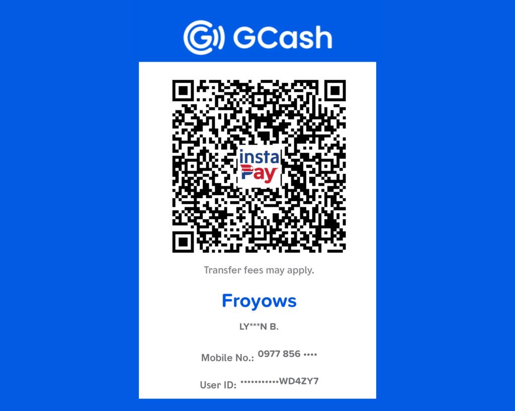gcash qr for booking fee payment_froyows travel and freediving
