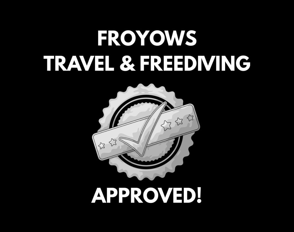 Froyows Travel and Freediving approval badge for trusted freediving school